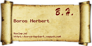 Boros Herbert névjegykártya